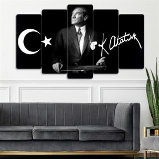 Mustafa Kemal ATATÜRK  - 5 Parçalı Tablo