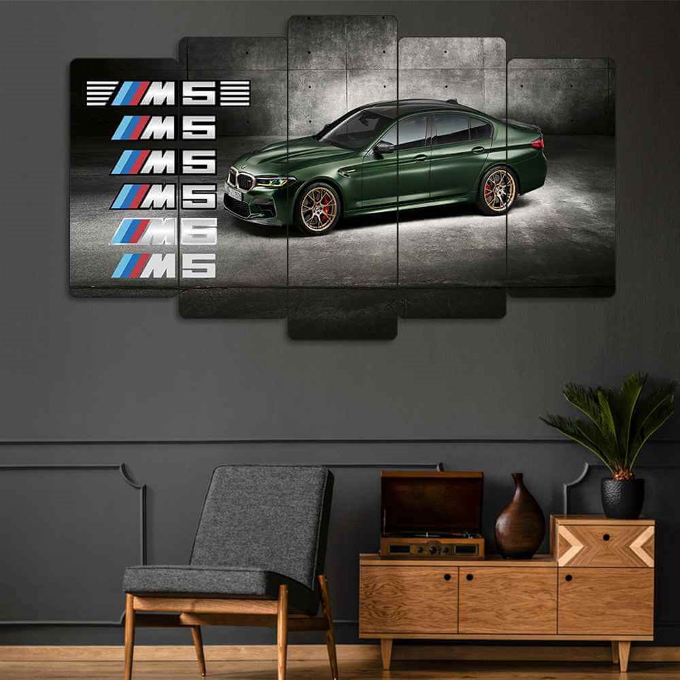 BMW M5 - 5 Parçalı Dekoratif Tablo
