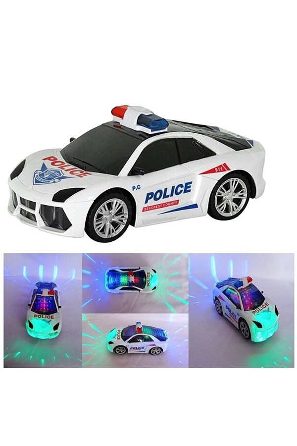 3D Işıklı Polis Arabası Siren Sesli