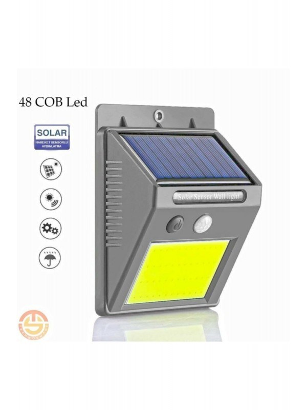 48 Ledli Güneş Enerjiliİ Bahçe Lambası Solar Hareket Sensörlü