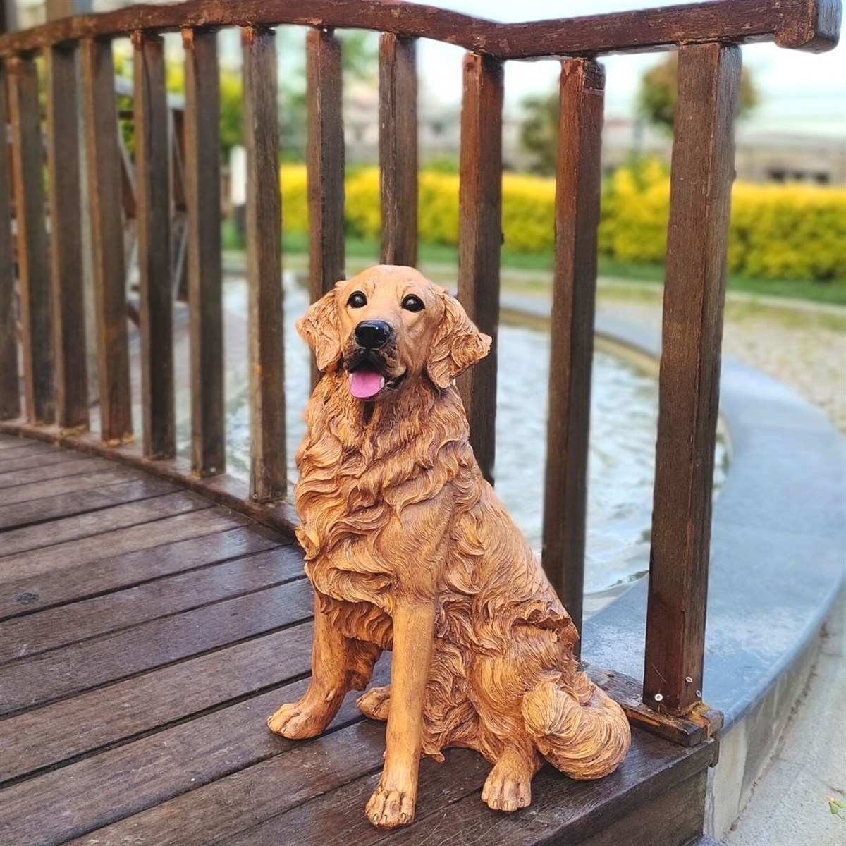 Golden Köpek Heykeli Dekorasyon