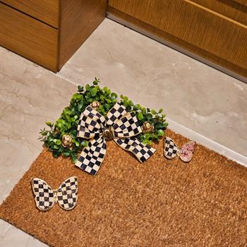 Özel Tasarım Kelebek Objeli Mackenzie-Childs Kurdeleli Paspas Küçük Boy Model 2