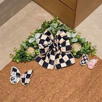 Özel Tasarım Kelebek Objeli Mackenzie-Childs Kurdeleli Paspas Orta Boy Model 1