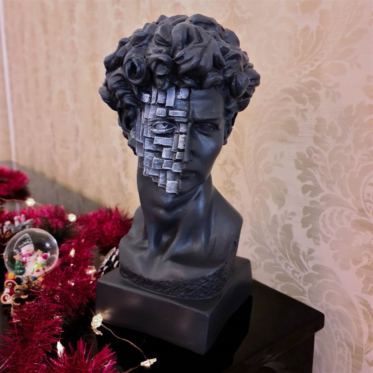 David Mozaik Büst Antrasit Beyaz