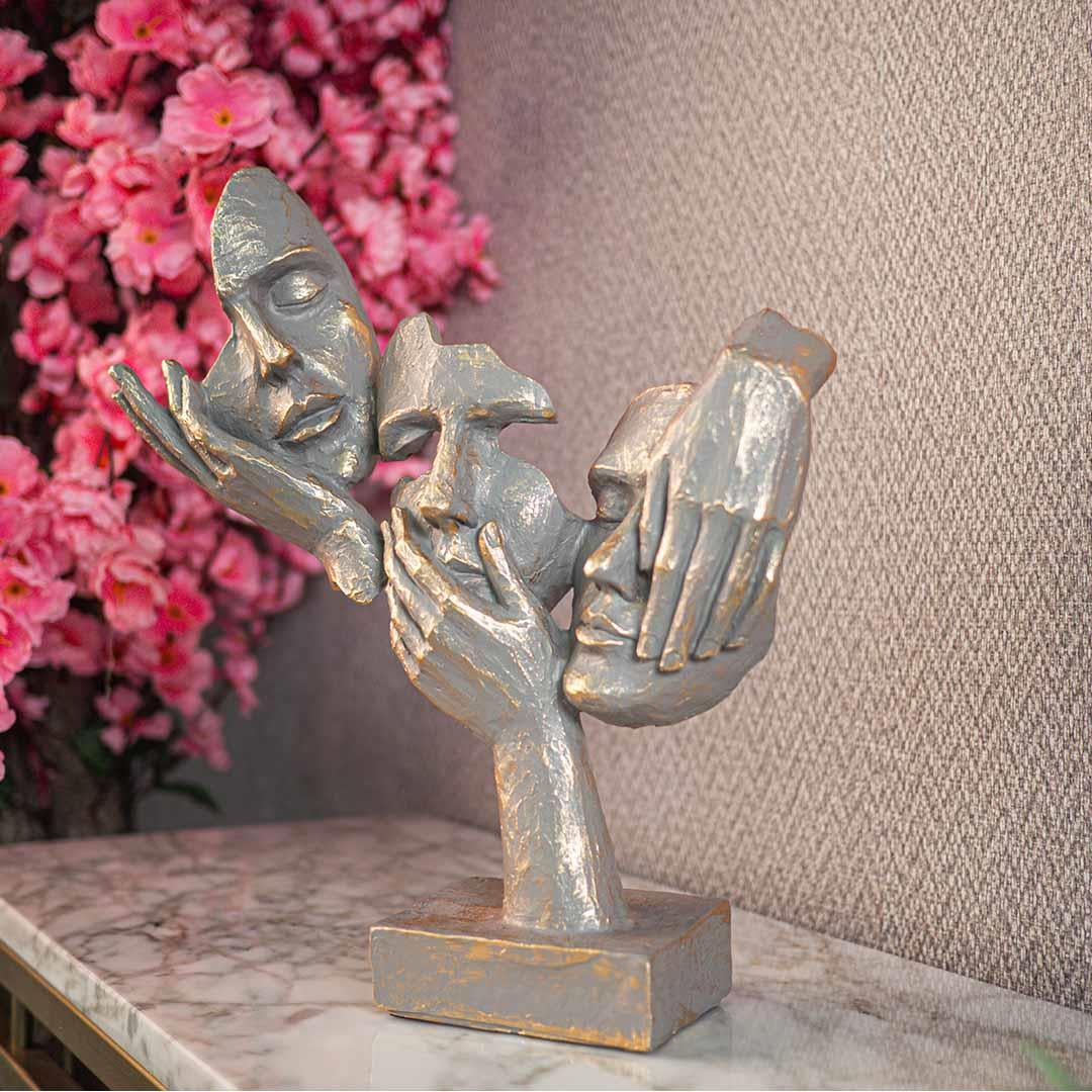 Görmedim Duymadım Bilmiyorum Mask Biblo Taş Gold