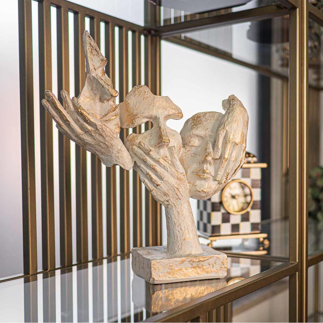 Görmedim Duymadım Bilmiyorum Mask Biblo Krem Gold
