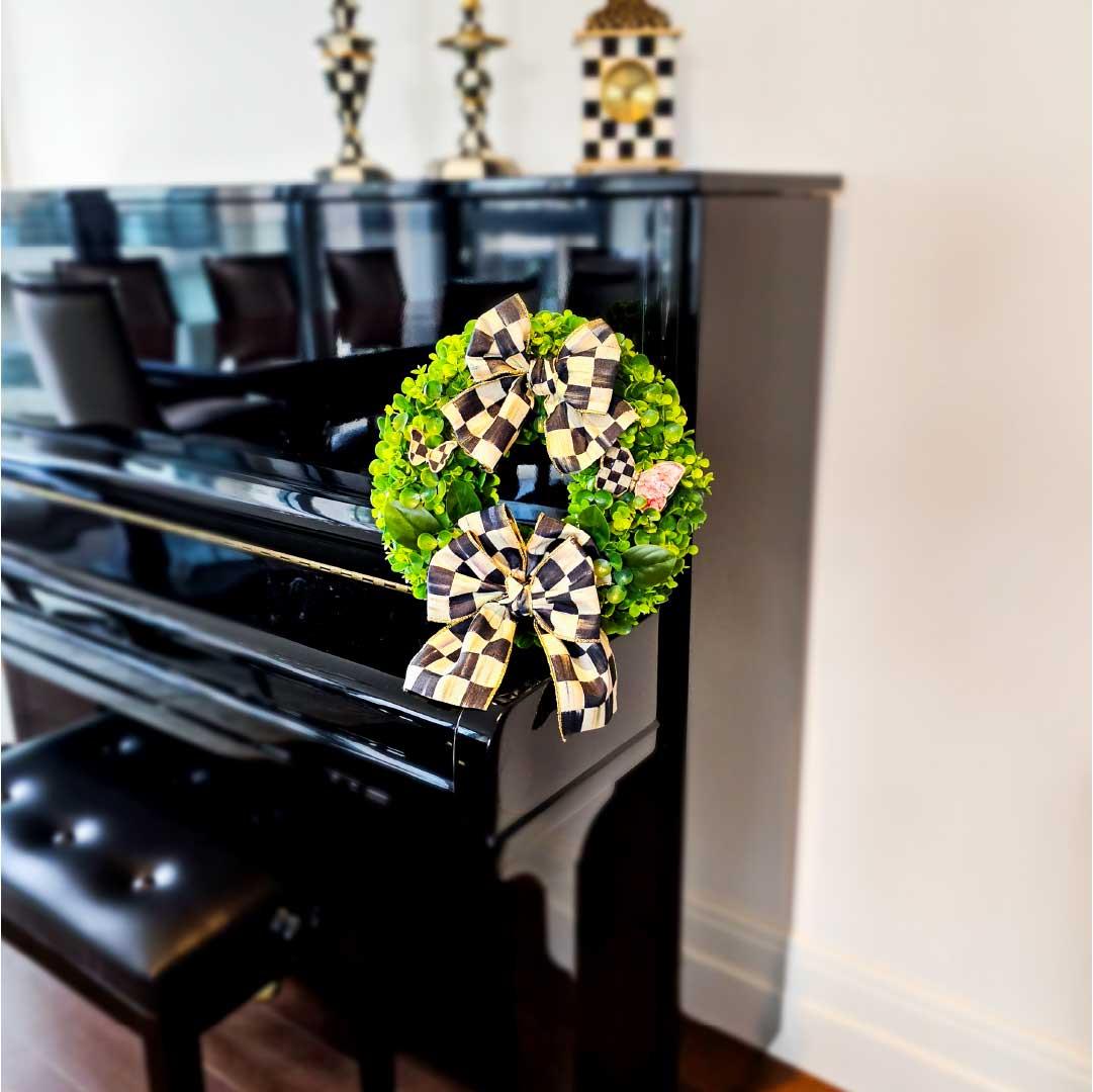 Özel Tasarım Kelebek Objeli Mackenzie-Childs Kurdeleli Kapı Süsü Model 6