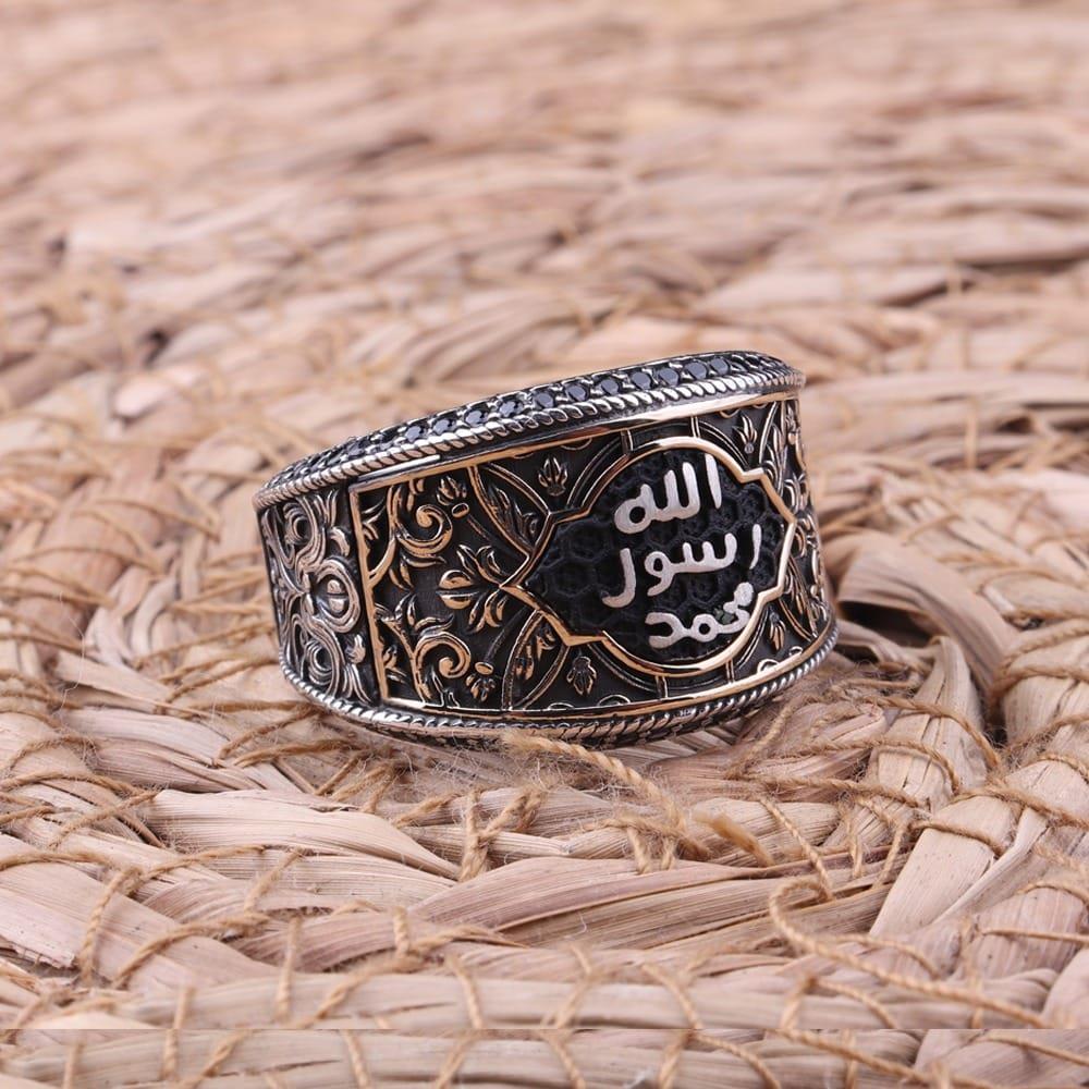 Allah muhammet yazılı erkek yüzük Enderşah