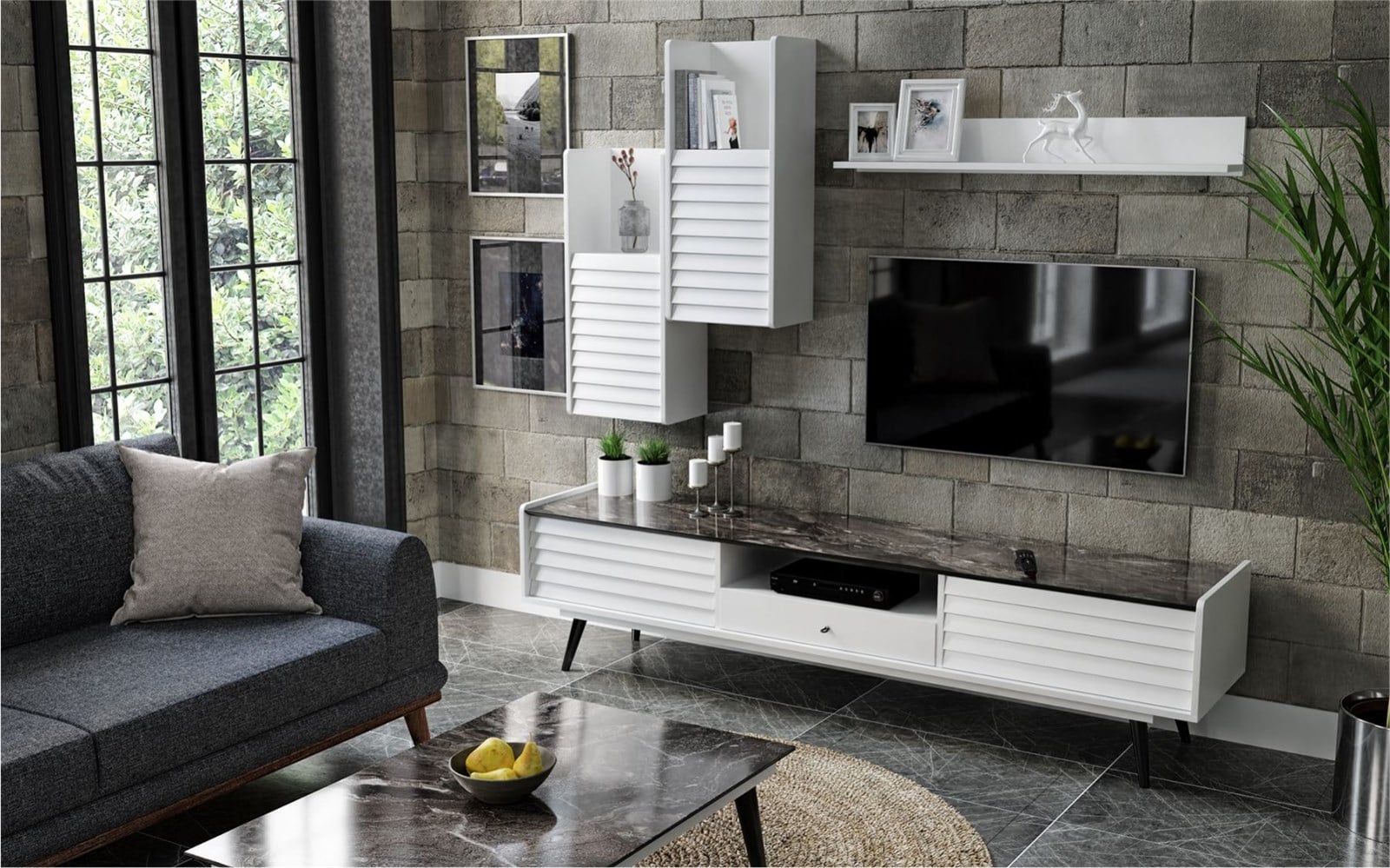 tv üniteleriSETAŞSETAŞCorsa Beyaz Tv Ünitesi