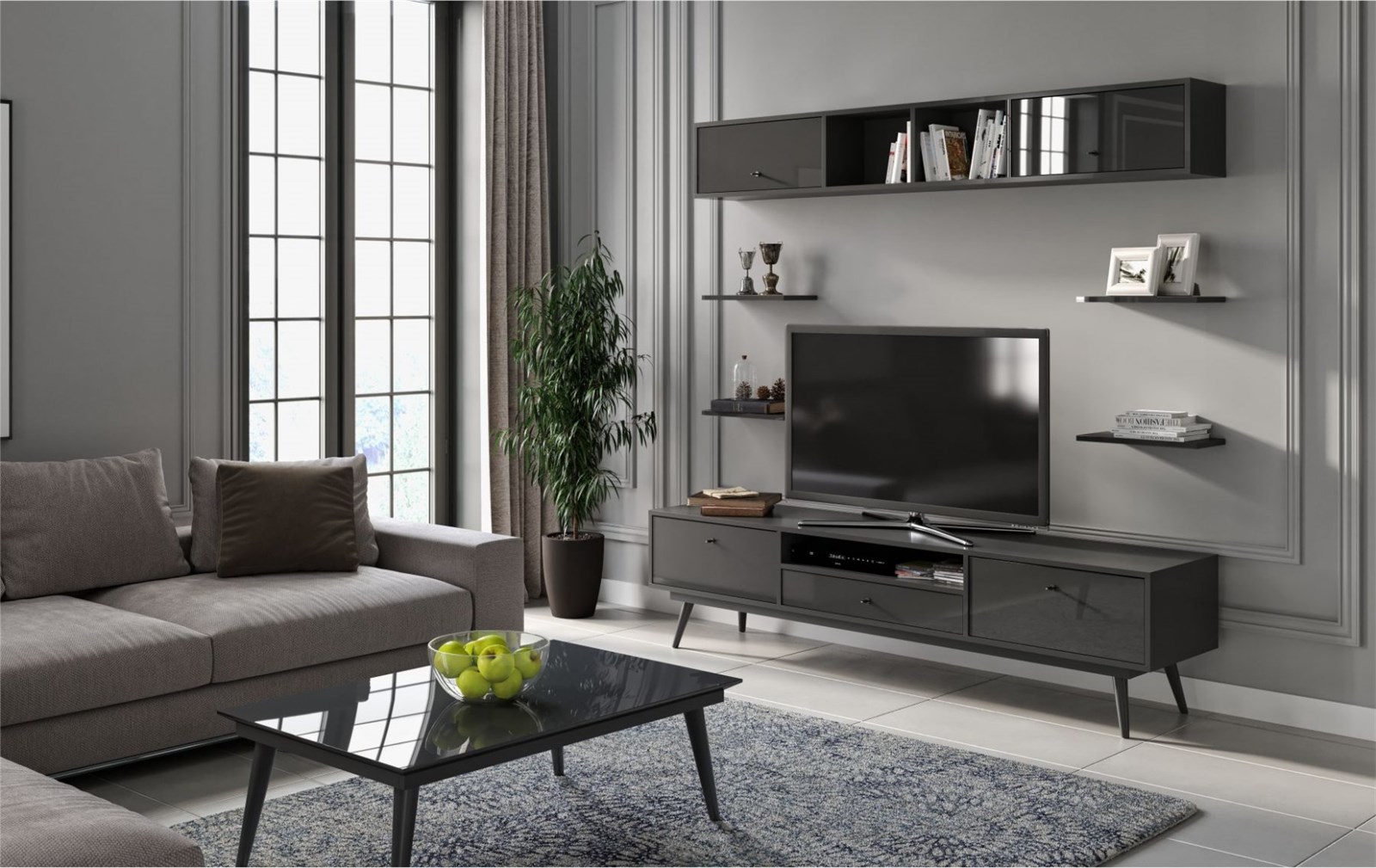 tv üniteleriSETAŞSETAŞFlexiroom Antrasit Tv Ünitesi