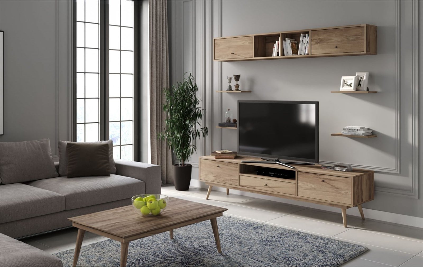 tv üniteleriSETAŞSETAŞFlexiroom Ceviz Tv Ünitesi