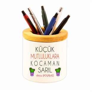 İsme Özel Kalemlik-Küçük Mutluluklara Sarıl