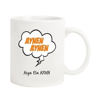 İsme Özel Tasarımlı Kupa Bardak - Aynen Aynen