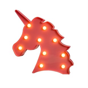 Unicorn Tasarımlı Ledli Gece Lambası - Pembe