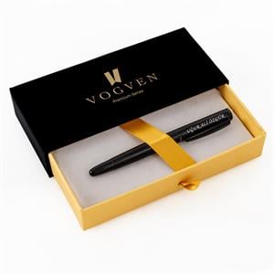 Vogven Marka İsme Özel Mat Siyah Premium Roller Kalem