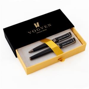 Vogven Marka İsme Özel Premium Roller ve Tükenmez Kalem Seti Tasarım Kutulu