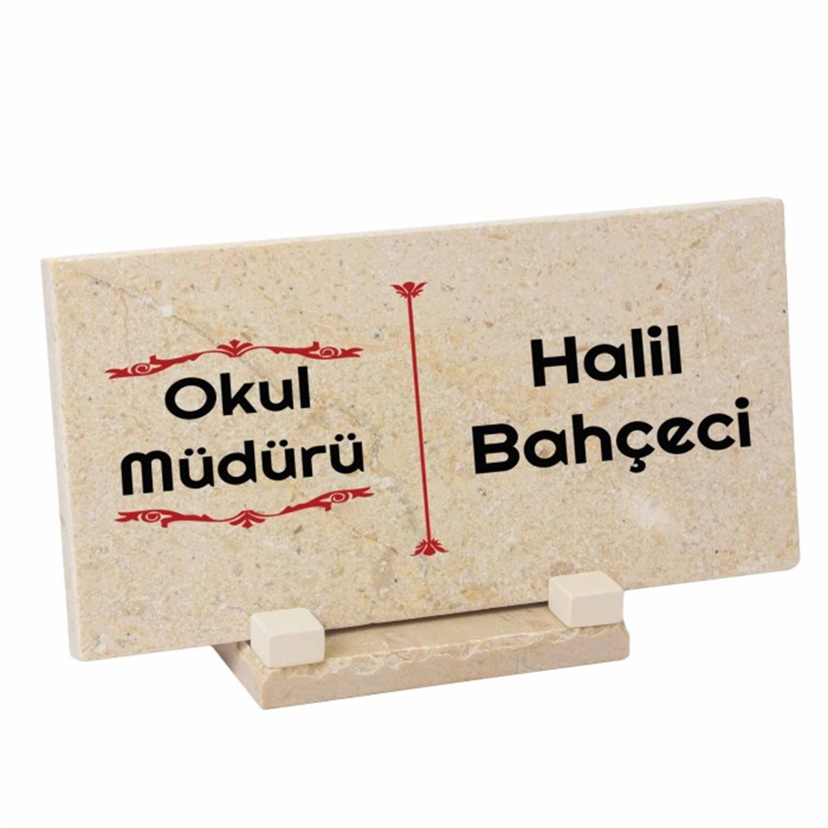  Kişiye Özel Masaüstü İsimlik Dekoratif Dikdörtgen Taş - Meslek Model2