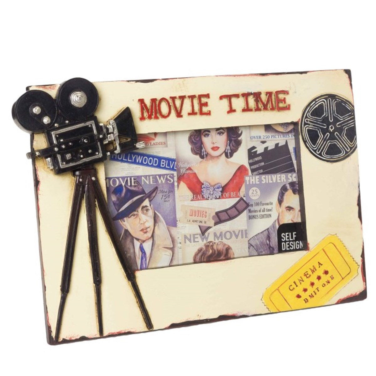 Film Makinesi Temalı Resim Çerçevesi ve Biblo 