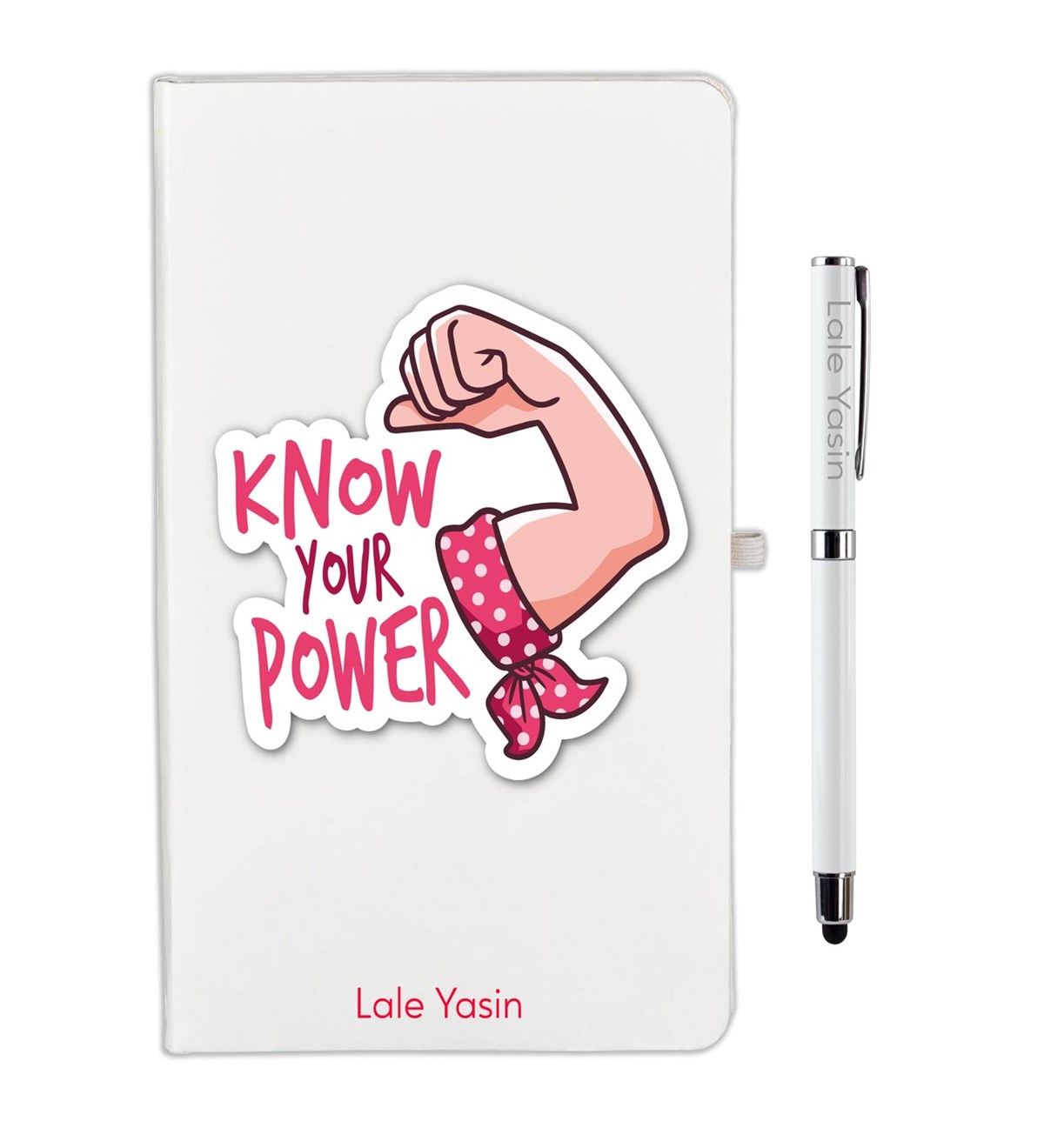 İsme Özel Defter Kalem Seti - Know Your Power Temalı
