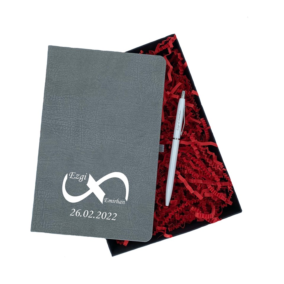 İsme Özel Defter Kalem Seti Hediye Kutusu - Sonsuzluk