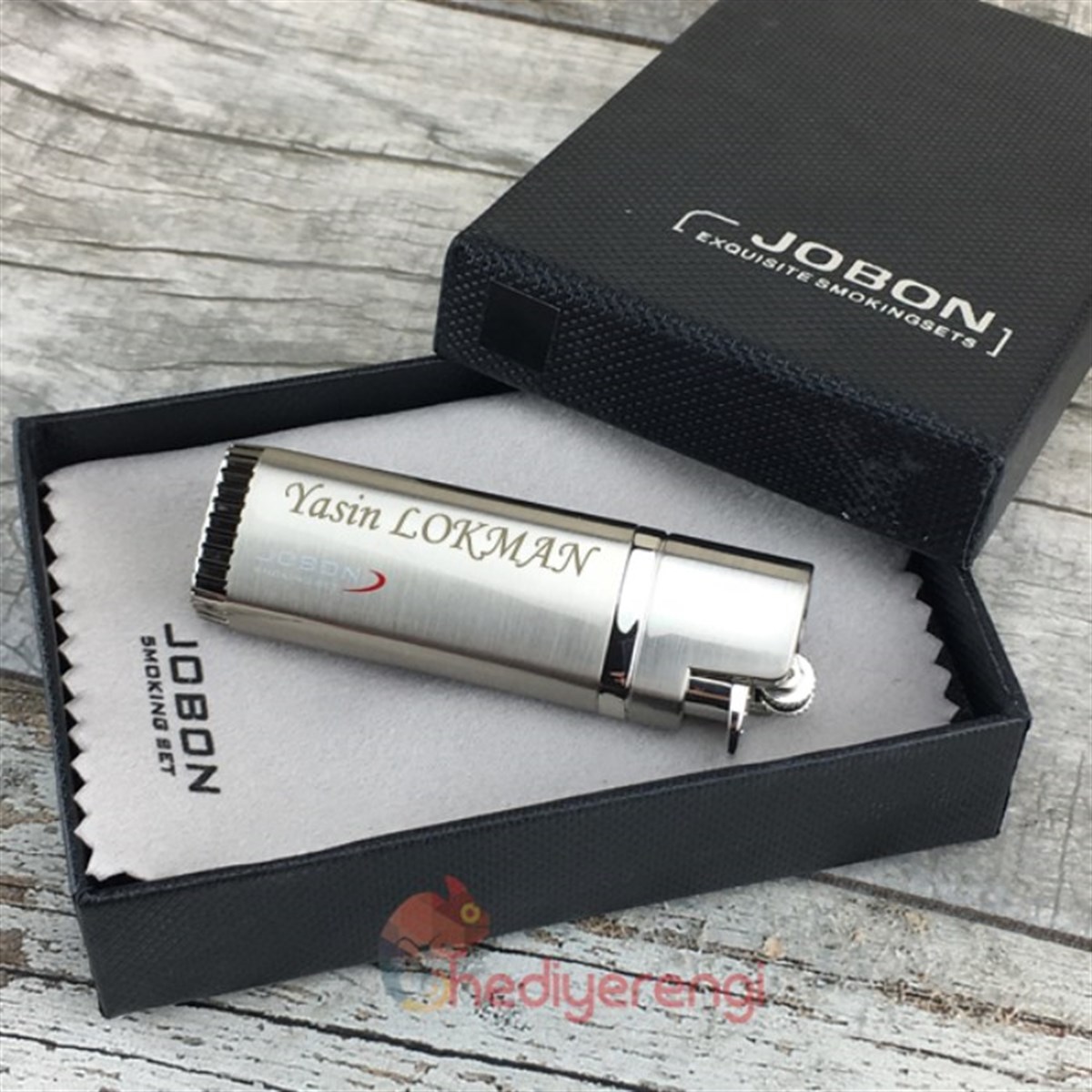 İsme Özel Jobon Exclusive Metal Puro Çakmağı Gümüş Renk