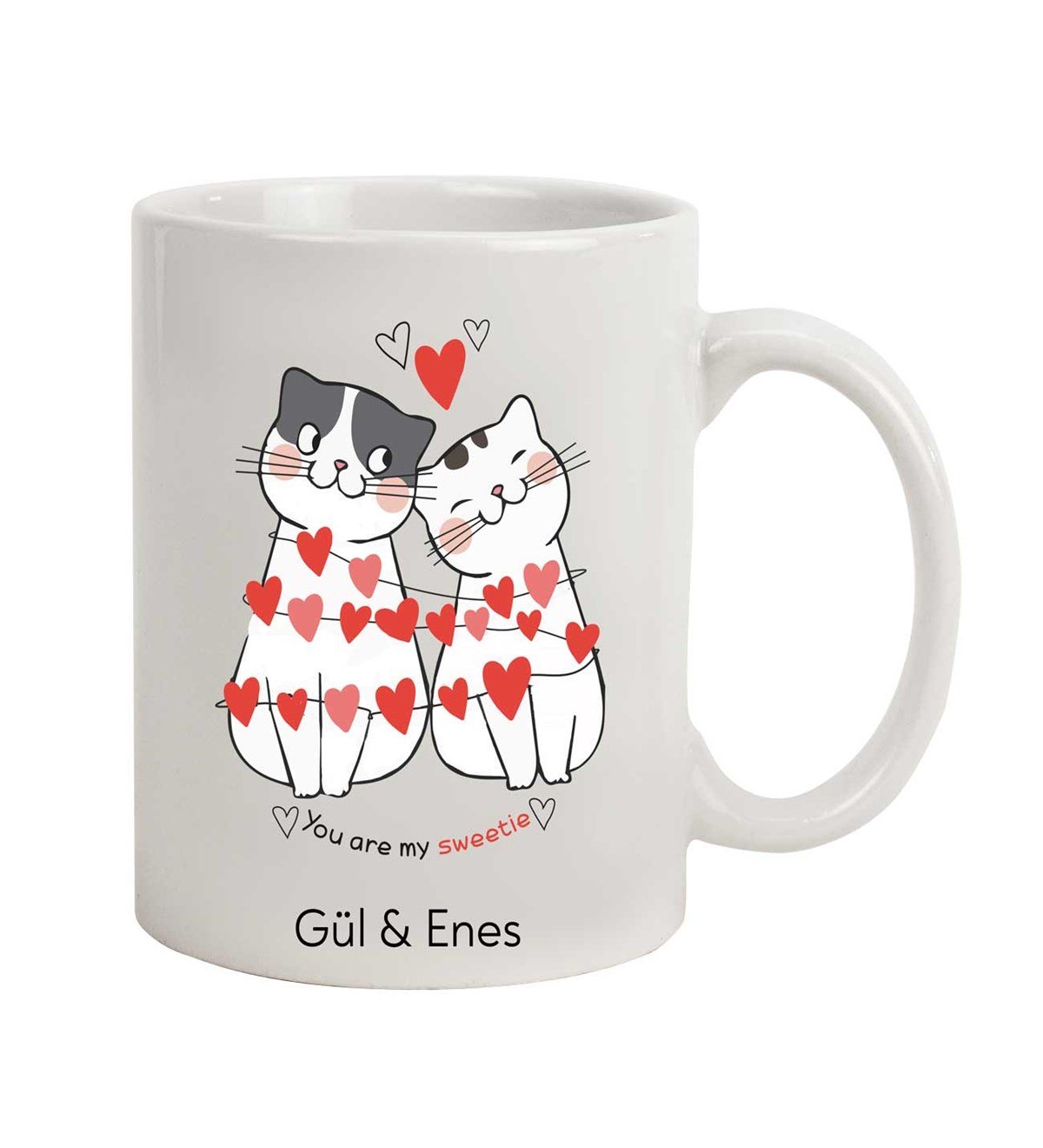 İsme Özel Kupa Bardak-Cats Love Temalı