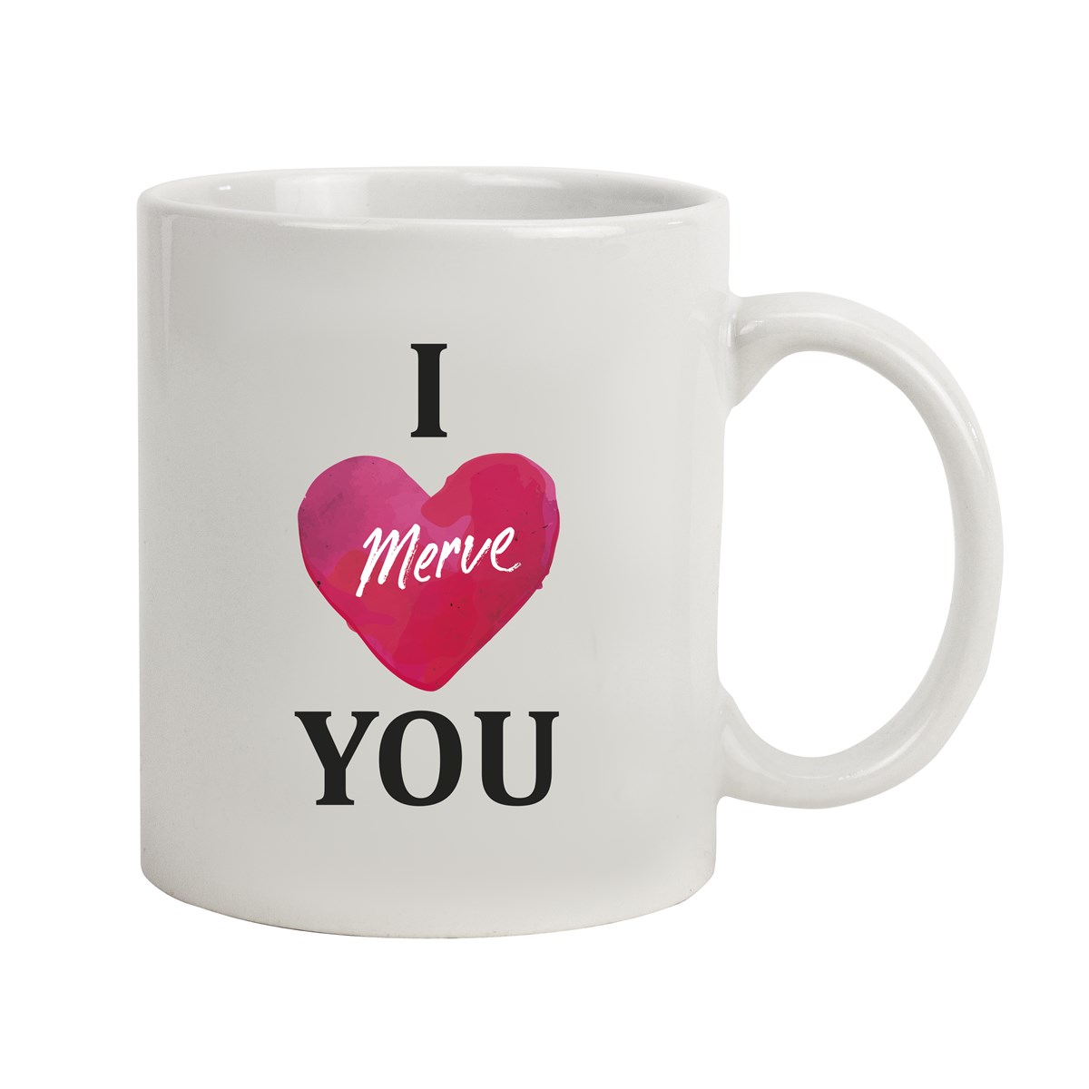 İsme Özel Kupa Bardak - I Love You Temalı