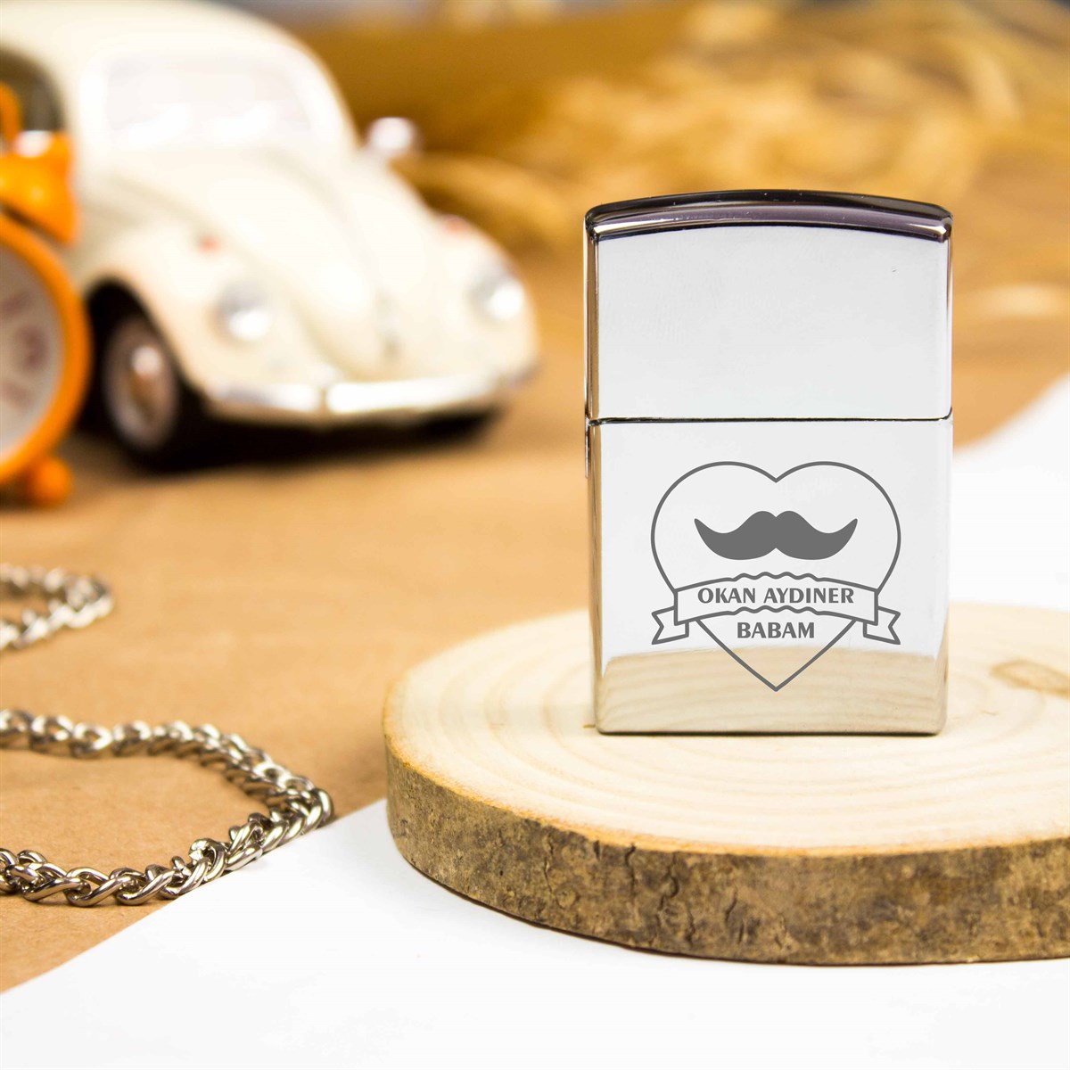 İsme Özel Metal Çakmak Babam Modeli