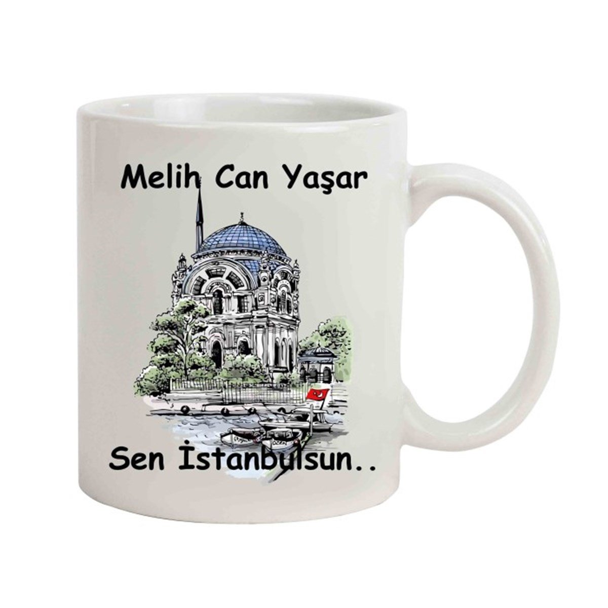 İsme Özel Ortaköy Temalı Sen İstanbulsun Kupa Bardak