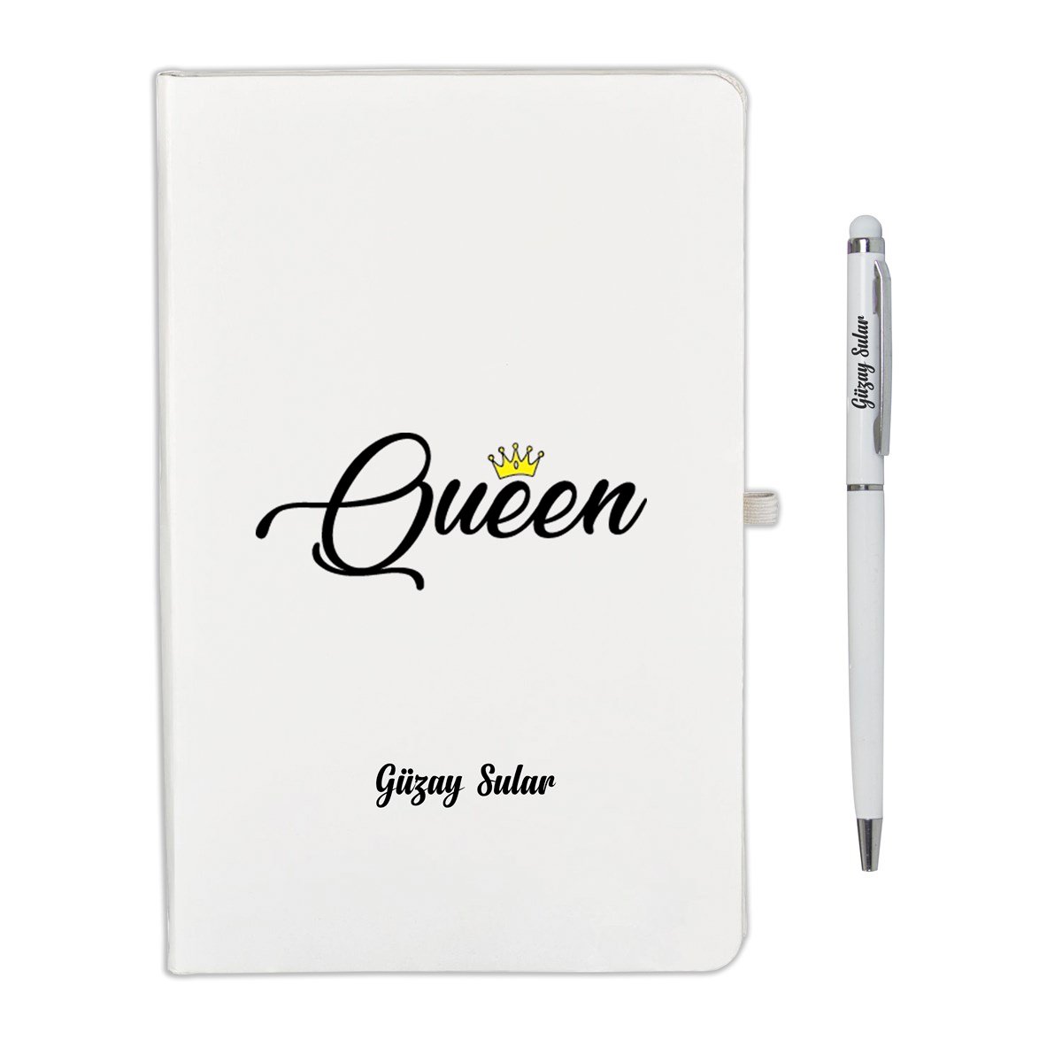 İsme Özel Queen Temalı Defter ve Kalem Seti