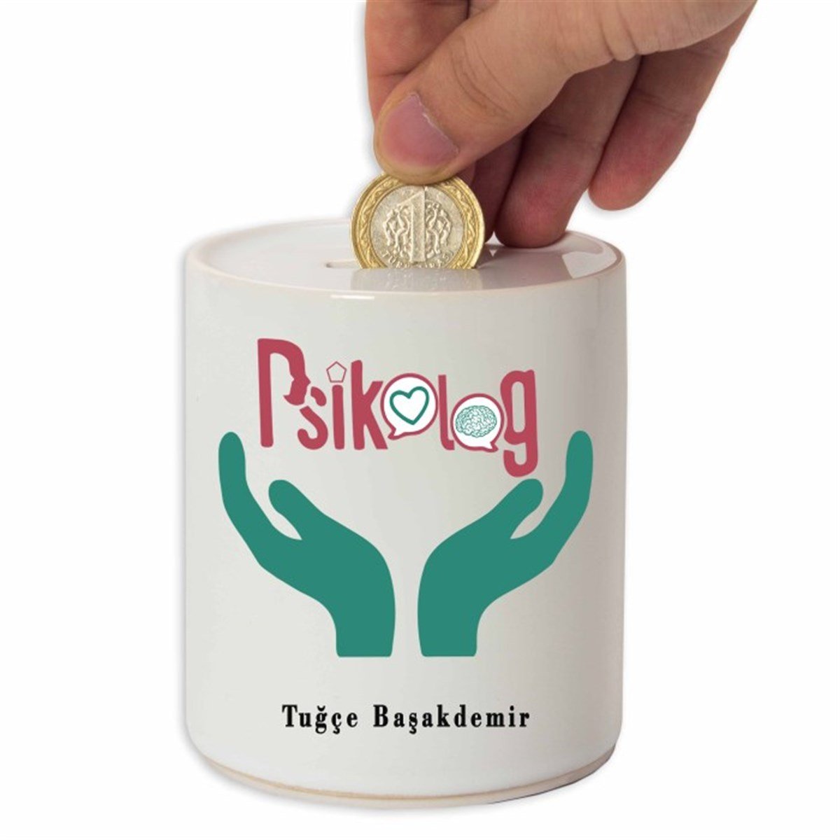 İsme Özel Seramik Kumbara - Piskolog