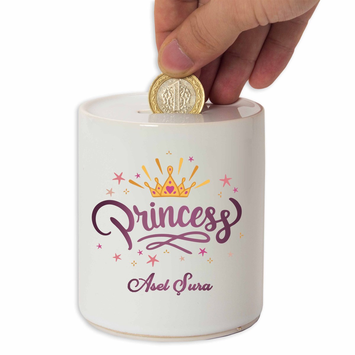 İsme Özel Seramik Kumbara - Princess