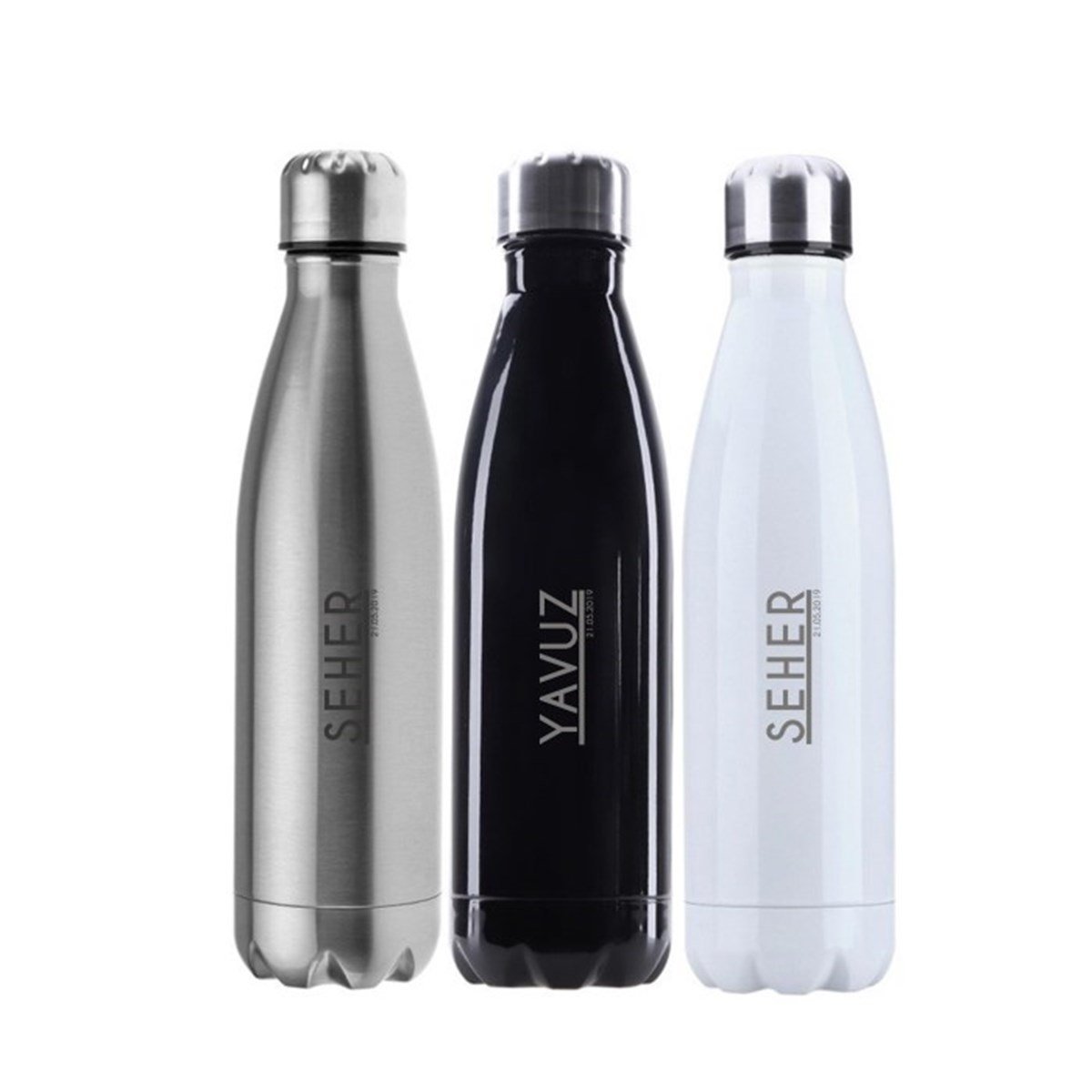 İsme Özel Şişe Tasarımlı Çelik Termos 500 ML