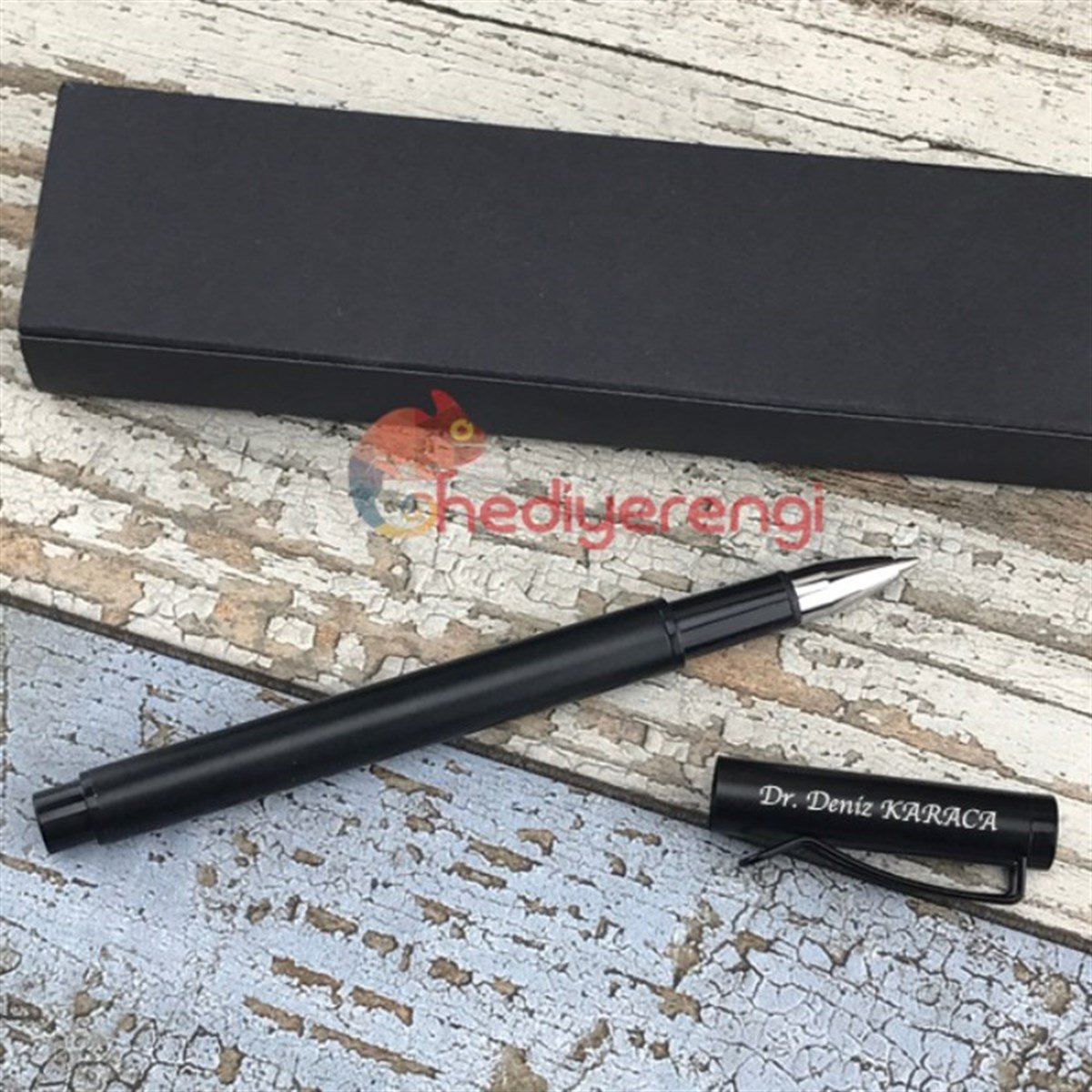 İsme Özel Siyah Metal Roller Kalem