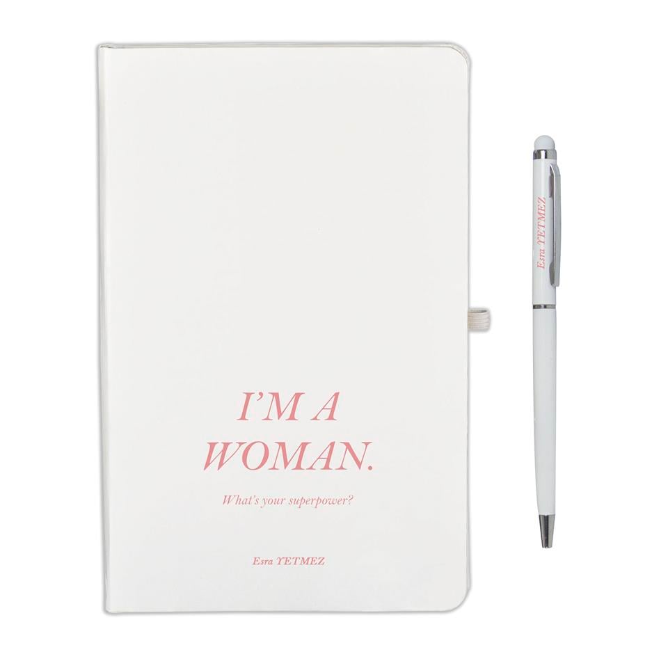 İsme Özel Temalı Defter ve Kalem Seti - I'm A Woman