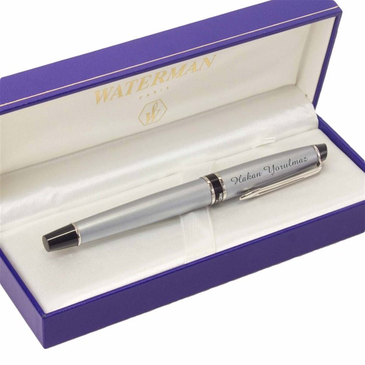 İsme Özel Waterman Metal Exclusive Roller Kalem Gümüş