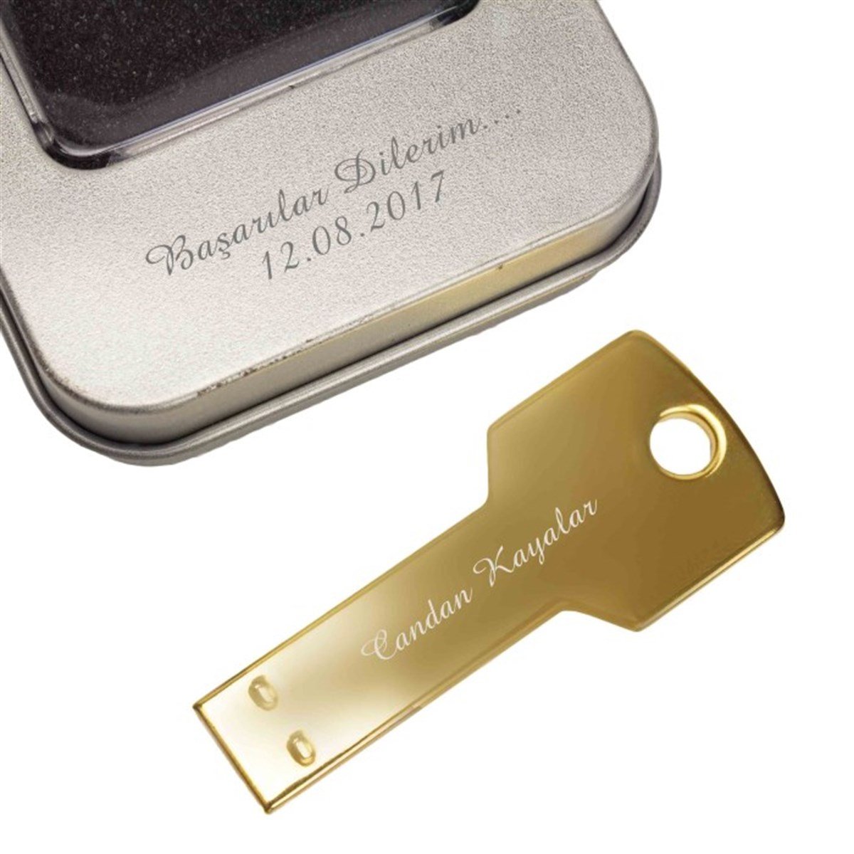 Kişiye Özel Anahtar Tasarımlı Metal Usb Bellek 8 Gb Sarı