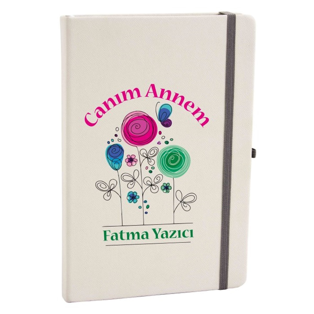 Kişiye Özel Renkli Baskılı Beyaz Defter - Canım Annem