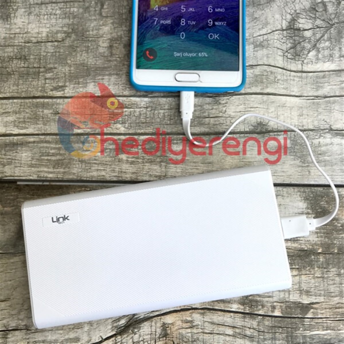 Link Marka 20000 Mah. Işıklı Göstergeli Powerbank Beyaz