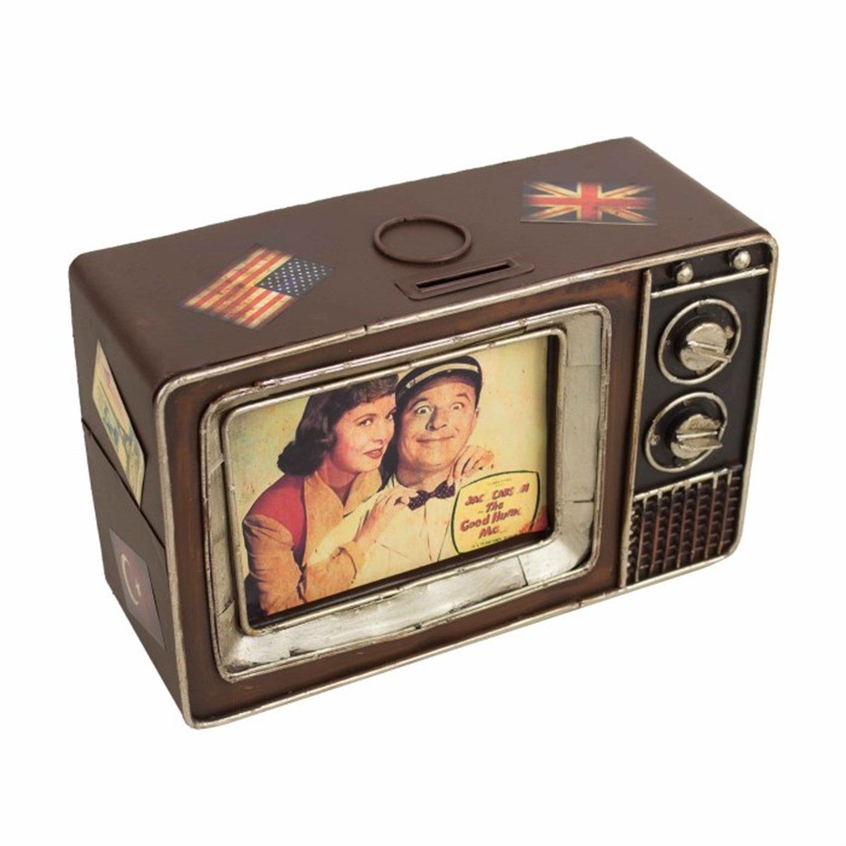Nostaljik Dekoratif Metal Televizyon Kumbara