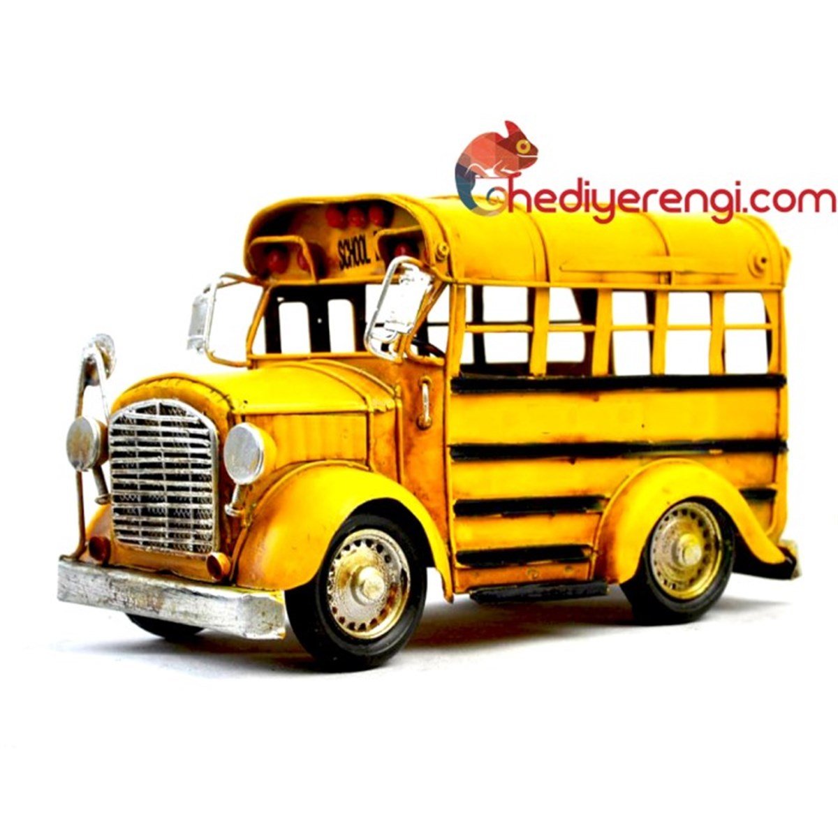 Nostaljik Metal Sarı Okul Servisi Otobüs
