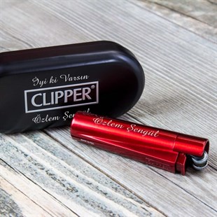 İsme Özel Clipper Marka Metal Çakmak Kırmızı