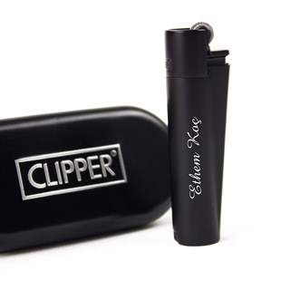 İsme Özel Clipper Marka Metal Çakmak Siyah