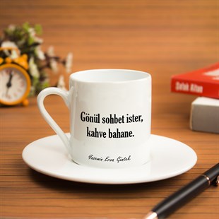 İsme Özel Kahve Bahane Temalı Türk Kahvesi Fincanı Seti