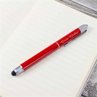 İsme Özel Kalem ve Usb Bellek Seti Özel Tasarım Kutulu Kırmızı