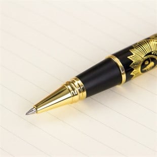 İsme Özel Tuğra Temalı Altın Rengi İşlemeli Roller Kalem​ Tasarım Kutulu