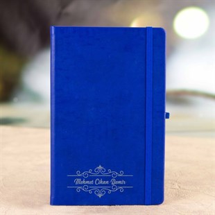 Kişiye Özel Lastikli Mavi Defter​ - Motif3