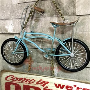 Nostaljik Metal Bisiklet Temalı Open-Closed Kapı Askısı Büyük Boy​