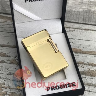 Promise Markalı Kapaklı Altın Renkli Çakmak​
