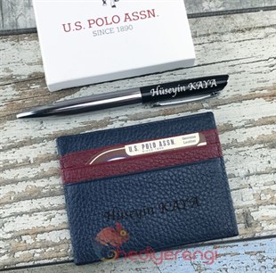 U.S. Polo Assn. İsme Özel Deri Kartlık Cüzdan ve Kalem Seti PLCUZ7662